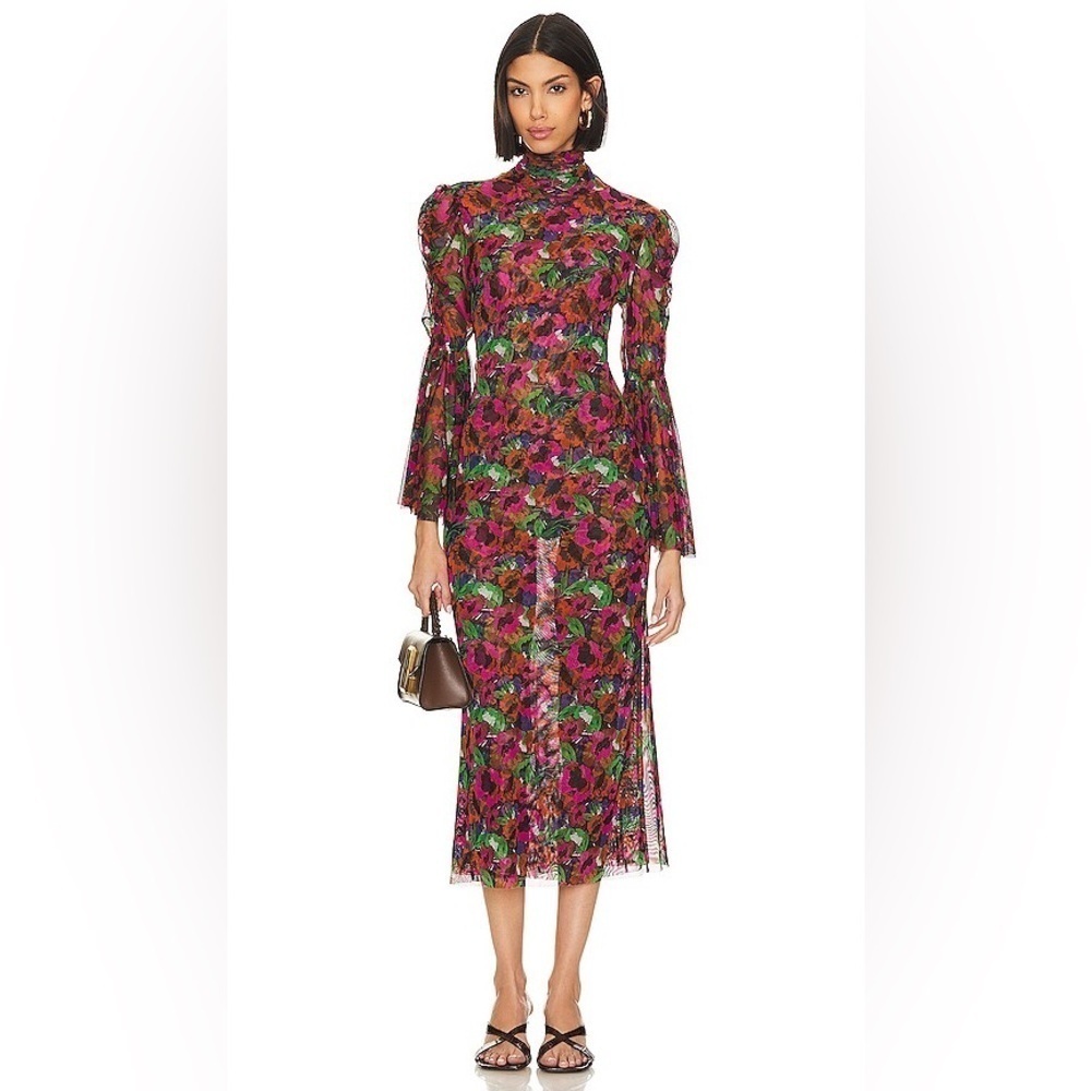 New! Misa Los Angeles Elektra Dress in Jewel Tone Flora MISA 🌺 Large NWT! - Picture 1 of 13